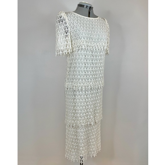 Vintage Dresses & Skirts - VINTAGE 1970's Crochet Flapper-style Dress